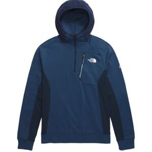The North Face Men's Mountain Athletics Fleece Hoodie 1/4-Zip Top Blue XL NWT